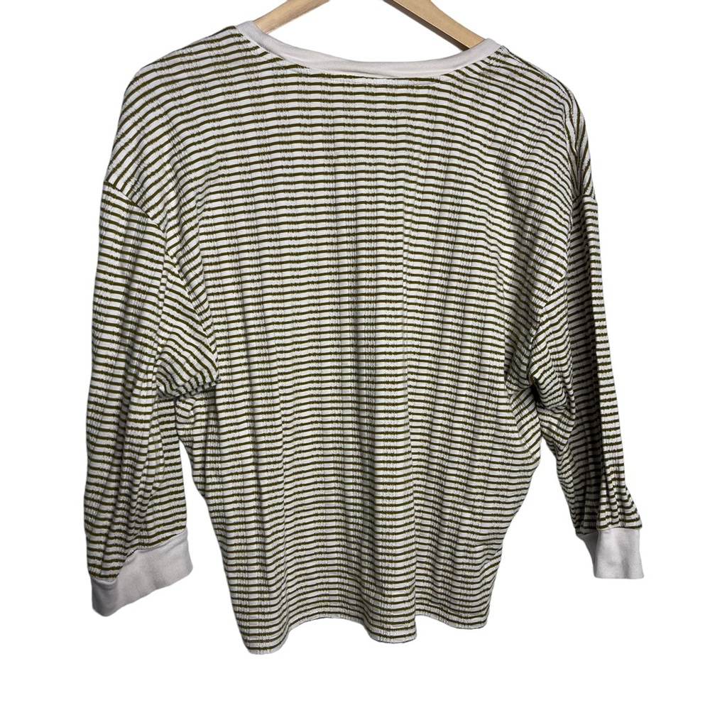 Anthropologie Striped V-Neck Shirt Women’s large - Picture 3 of 8